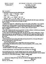 Đề thi học sinh giỏi cấp thành phố môn Hóa học Lớp 8 - Năm học 2013-2014 - Phòng GD và ĐT Bắc Giang